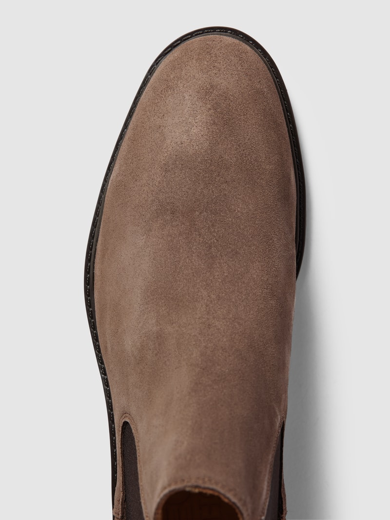 Chelsea Boots aus Leder mit elastischen Einsätzen in hellbraun