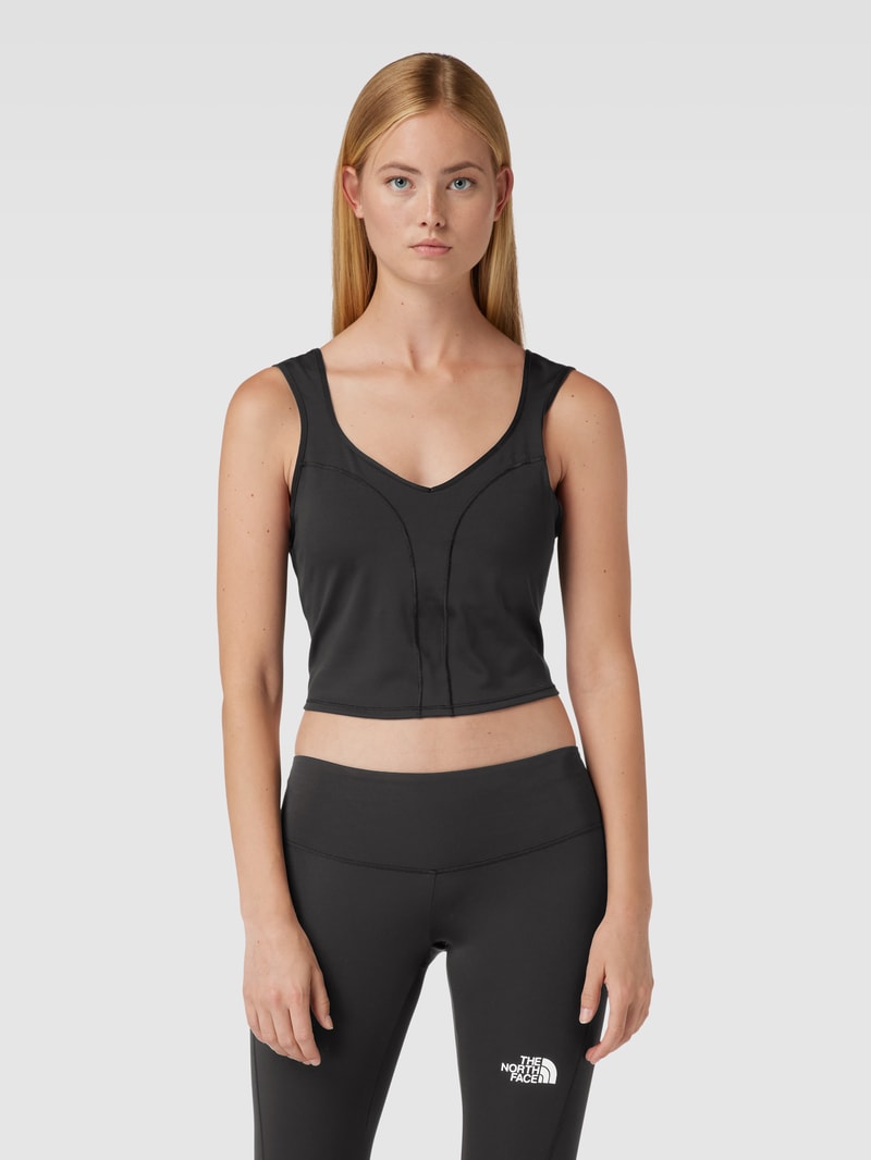 Crop Top mit Ziernähten Modell 'EVERSCULPT' in schwarz