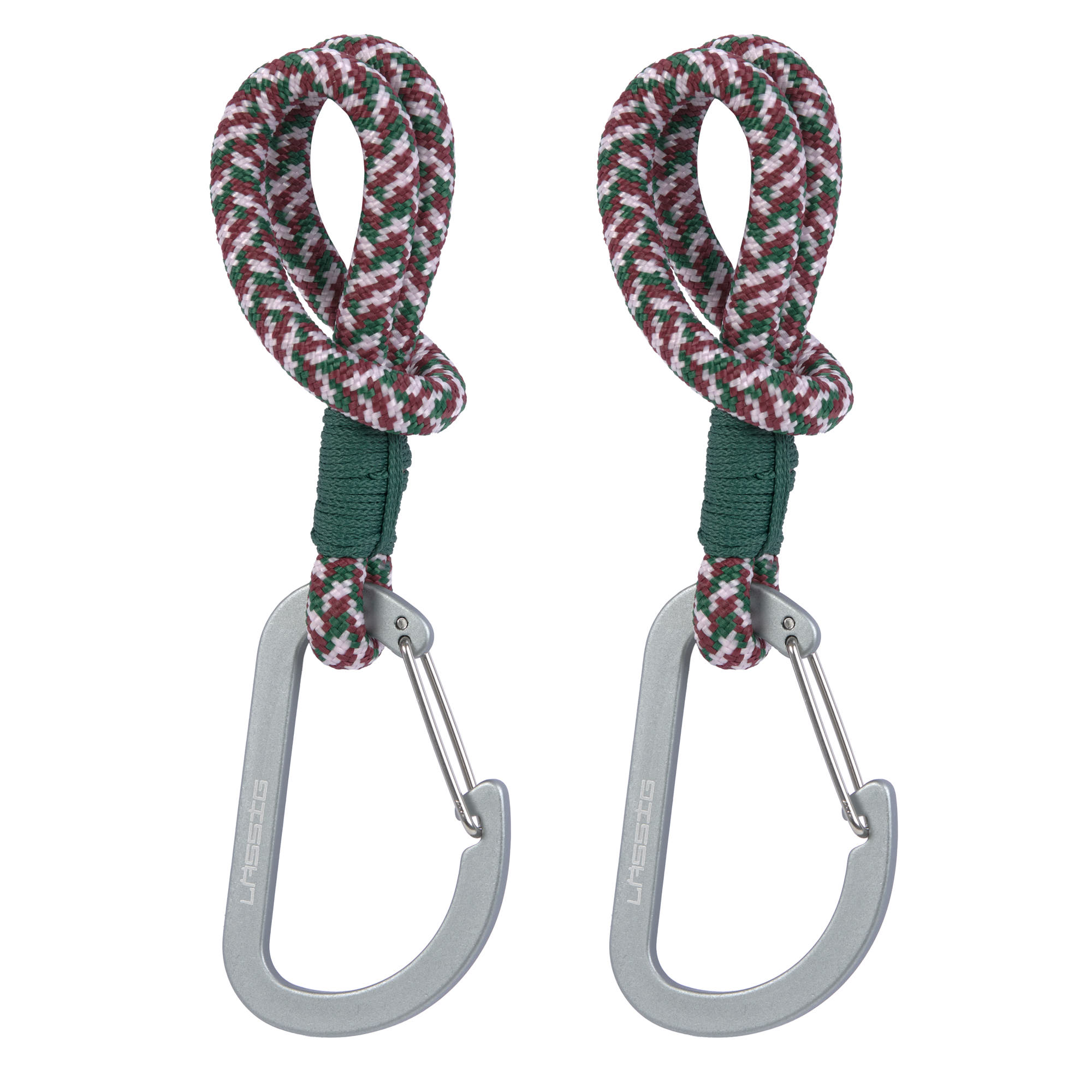 Kinderwagenhaken 2er Set - Karabiner, Grün Lila