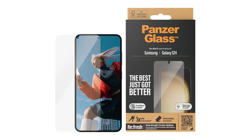 PanzerGlass SP Galaxy S24 UWF m. Applikator transparent