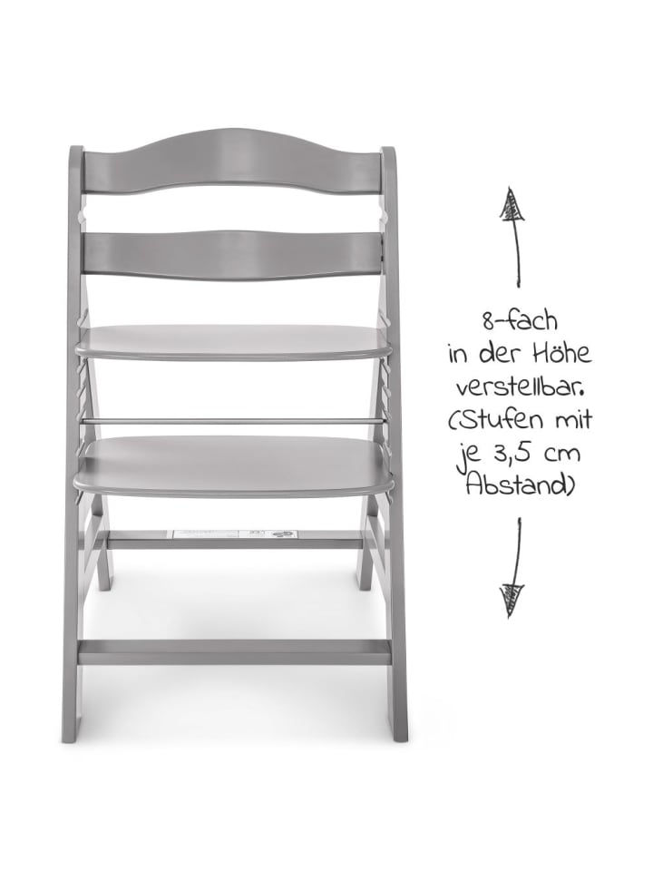 Hauck Hochstuhl Alpha Plus Grau im Sparset inkl. Sitzkissen in grau,schwarz günstig kaufen onesize