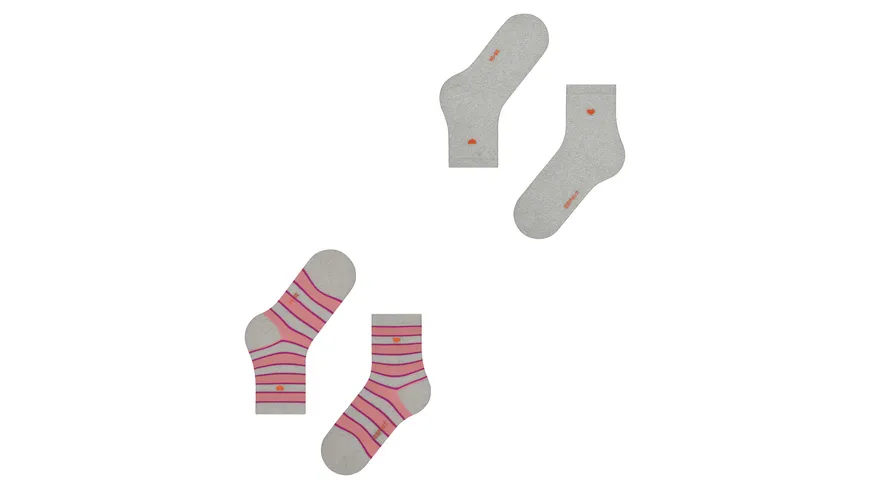 ESPRIT Damen Socken Block Stripe 2er Pack grau