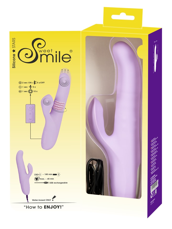 Sweet Smile Rabbitvibrator Thrusting Pearl Vibrator in lila günstig kaufen 23,5