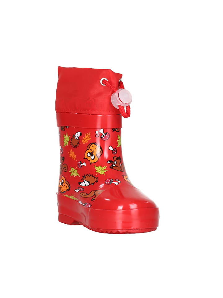 Playshoes Gummistiefel Halbschaft Waldtiere gefüttert in Rot günstig kaufen