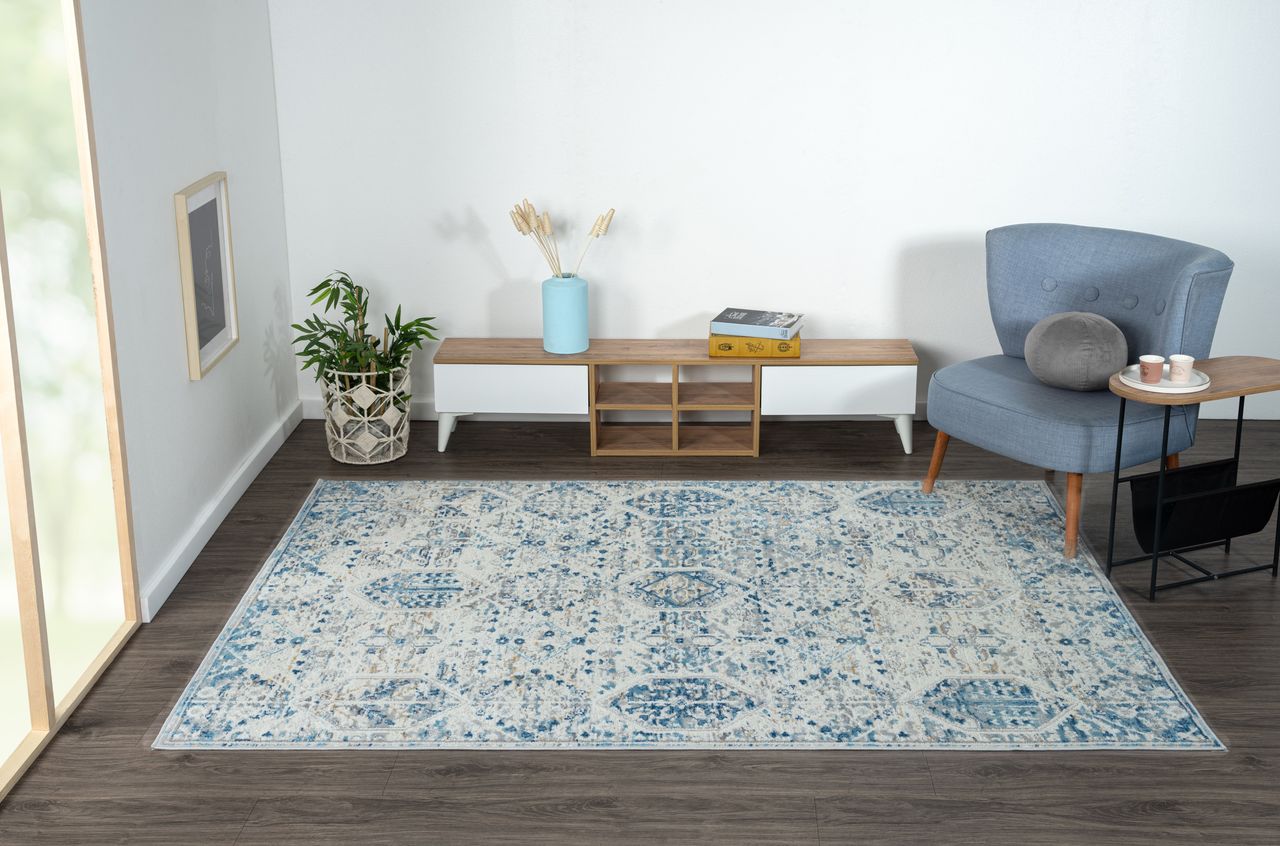 MyFlair Teppich Eloise, 160cm x 230cm, Farbe Beige, rechteckig, Florhöhe 8mm