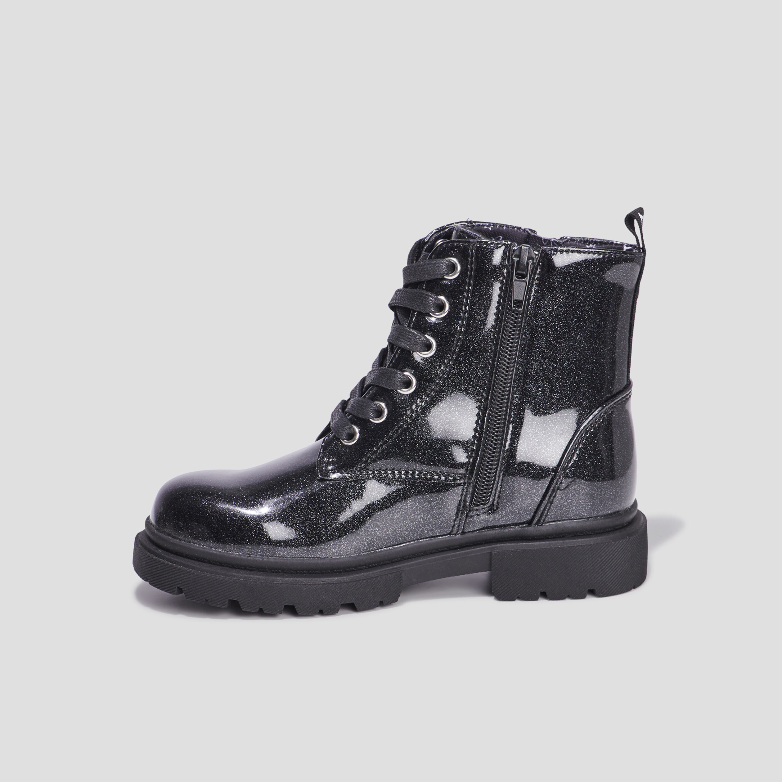 Bottines crantées à paillettes Liberto noir fille | La Halle