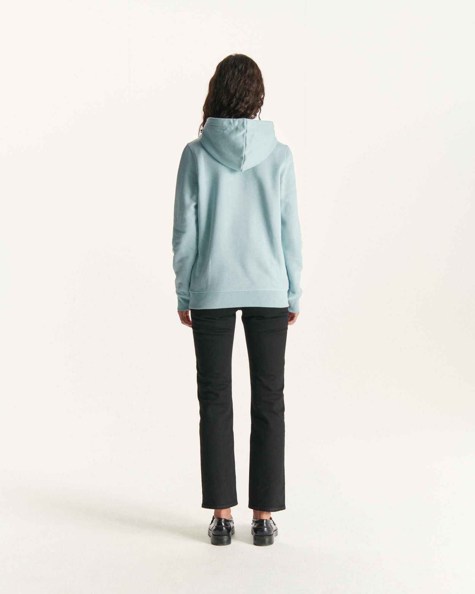Sweat à capuche en coton biologique Iceberg bleu Livia