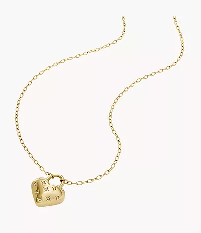 Fossil Kette Sadie All My Love Anhänger Heart Edelstahl goldfarben