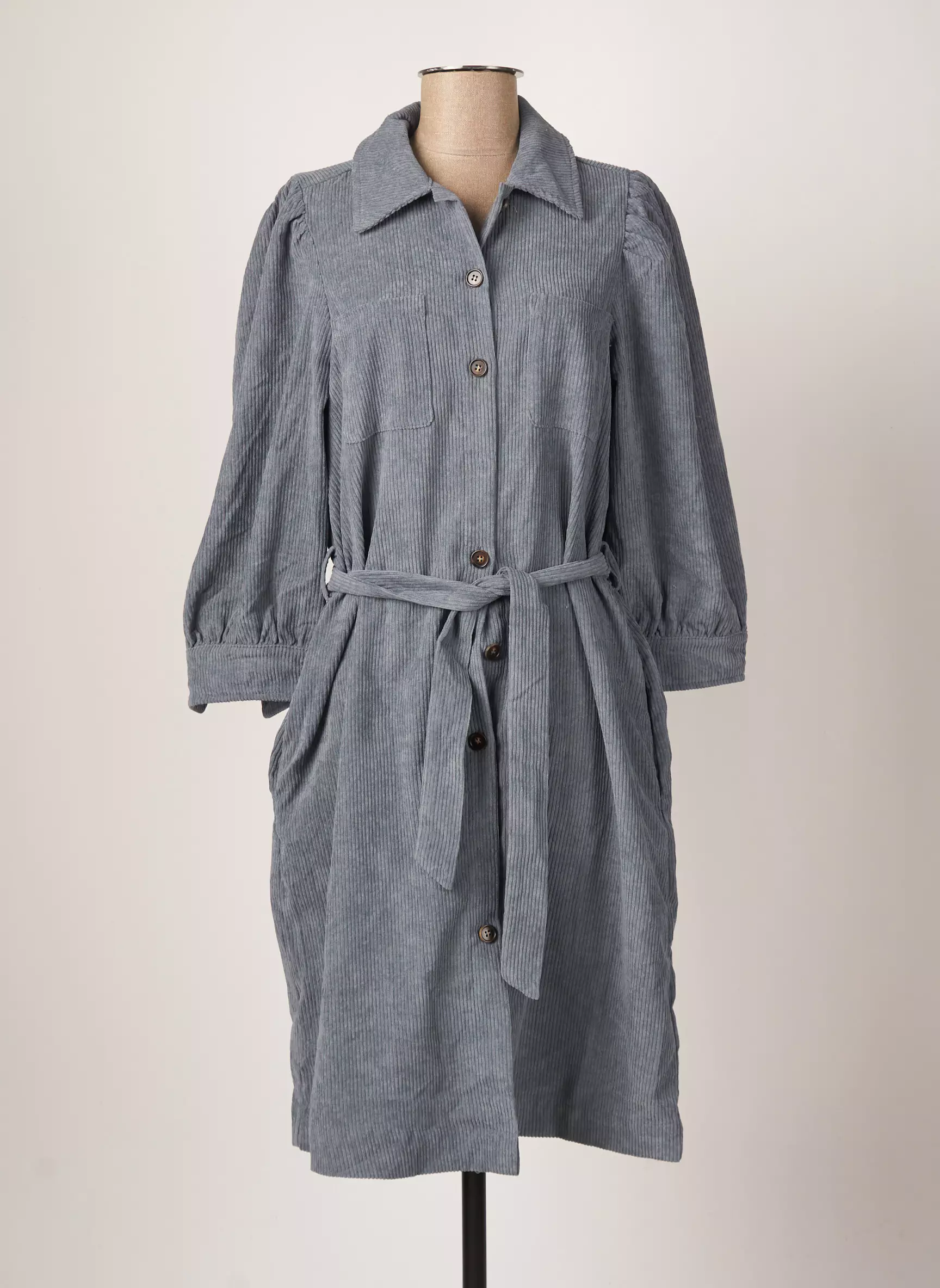 Kaffe Robes Mi Longues Femme couleur bleu