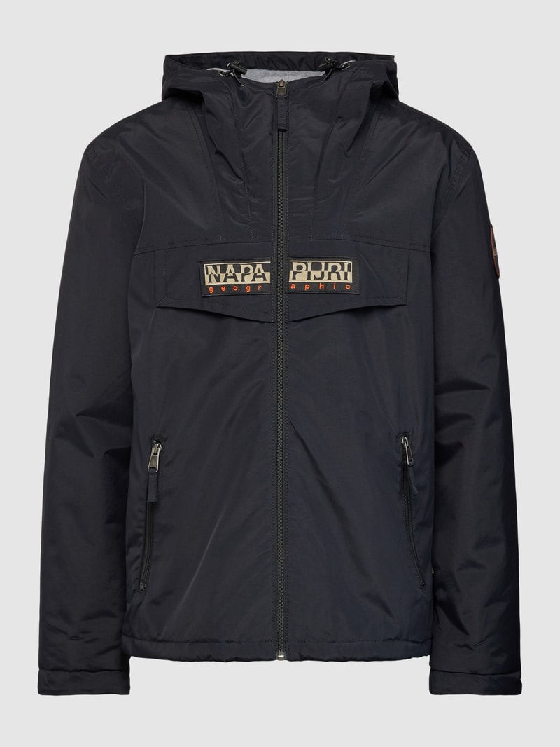 Jacke mit Label-Stitching Modell 'RAINFOREST' in schwarz