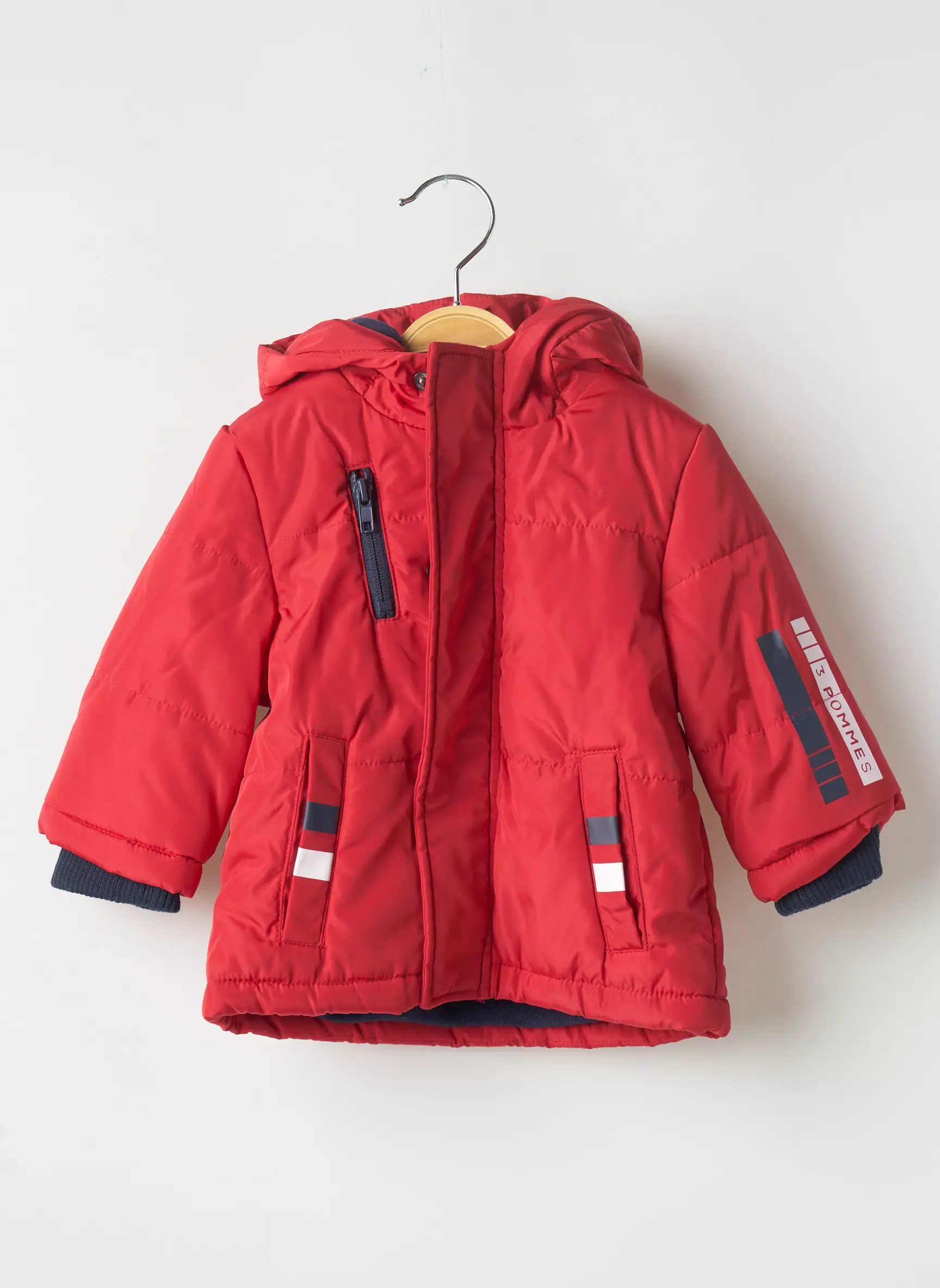 3 Pommes Parkas Garcon couleur rouge