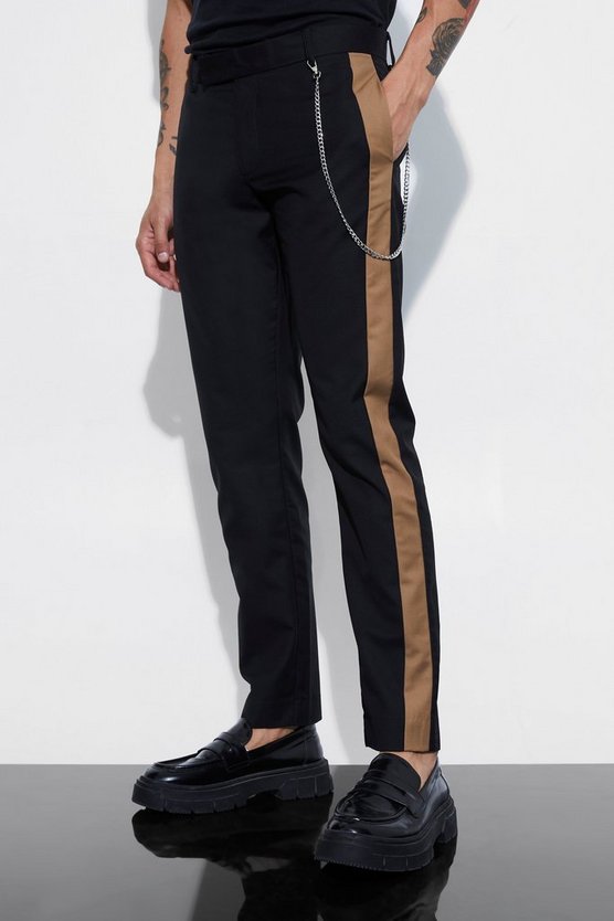 Slim-Fit Anzughose mit Seitenstreifen