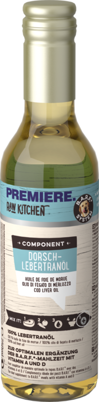 PREMIERE Ergänzungsfutter & Aufzucht PREMIERE RAW KITCHEN Dorschlebertranöl 250ml