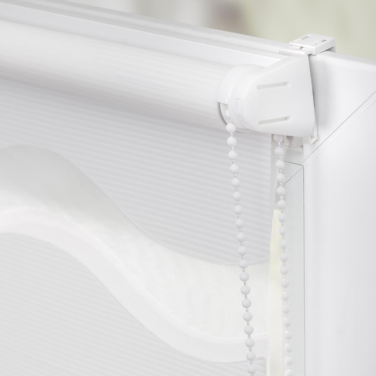 Lichtblick Duo Rollo Welle Klemmfix, ohne Bohren, Weiß, 60 cm x 150 cm (B x L)