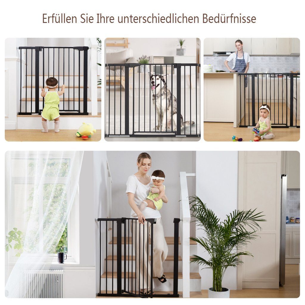 Comomy Türschutzgitter, Babygitter Schutzgitter einstellbar 75~124cm