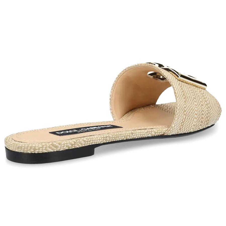 Dolce & Gabbana - Pantoletten BIANCA Bast - beige