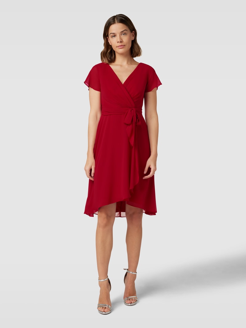 Cocktailkleid in Wickel-Optik in rot