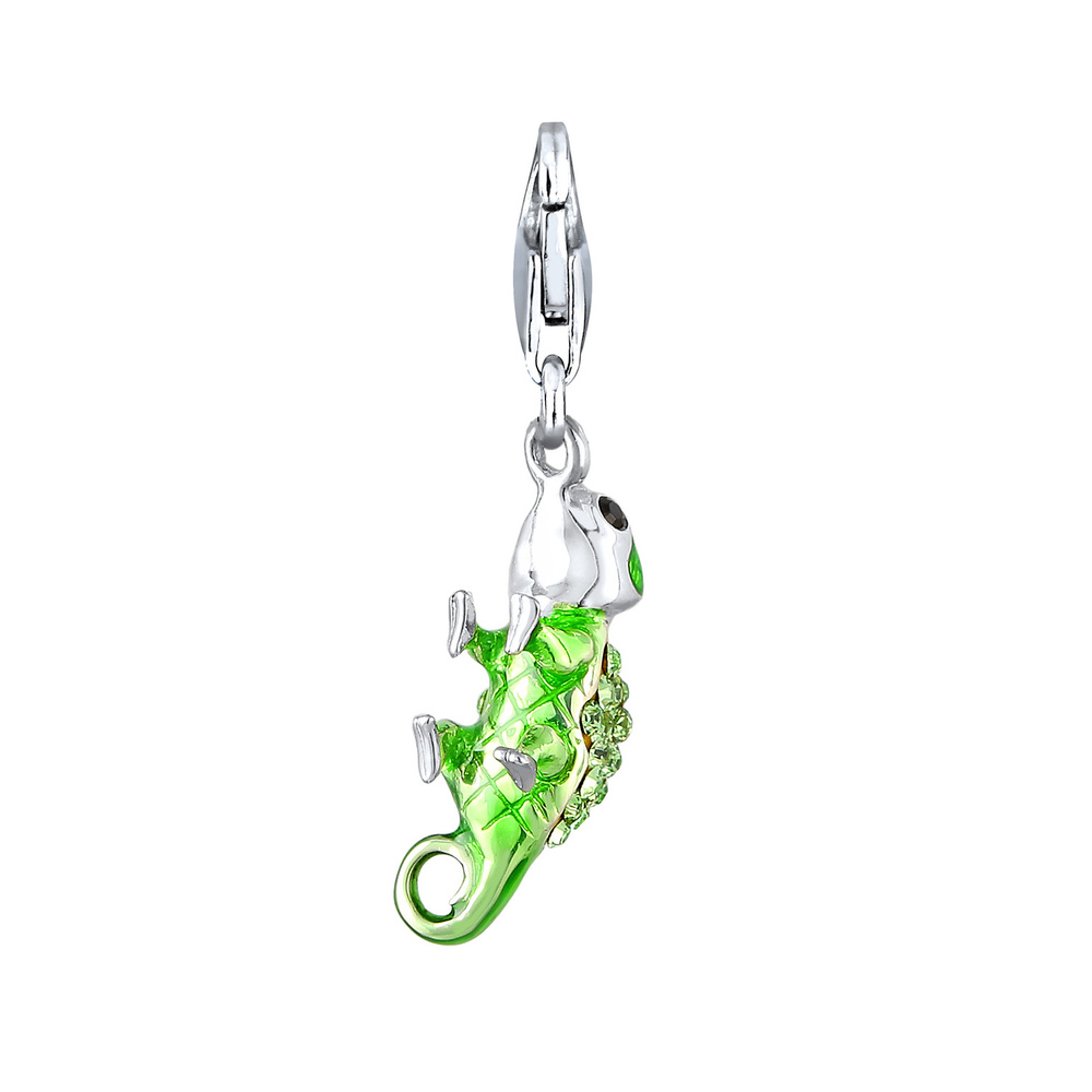 Nenalina Nenalina Amulette Femmes pendentif caméléon avec cristaux en argent sterling 925 Pendentif