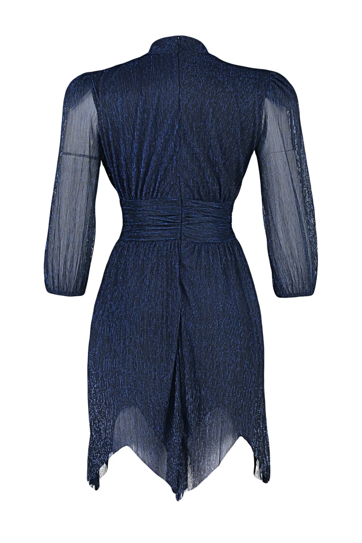 Trendyol Collection  Dunkelblaues, tailliertes, schimmerndes, elegantes Abendkleid TPRAW23EL00304