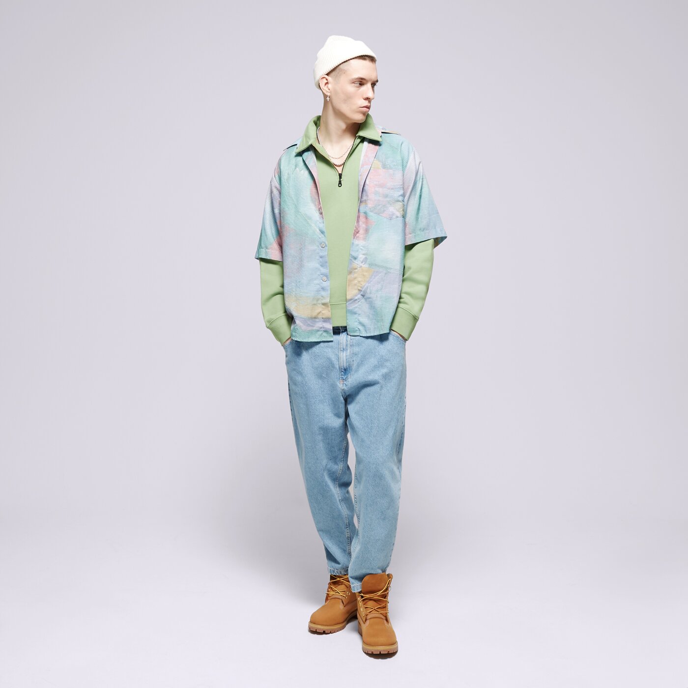LEVI'S SWEATSHIRT SKATE NEW QUARTER ZIP GREENS Grün