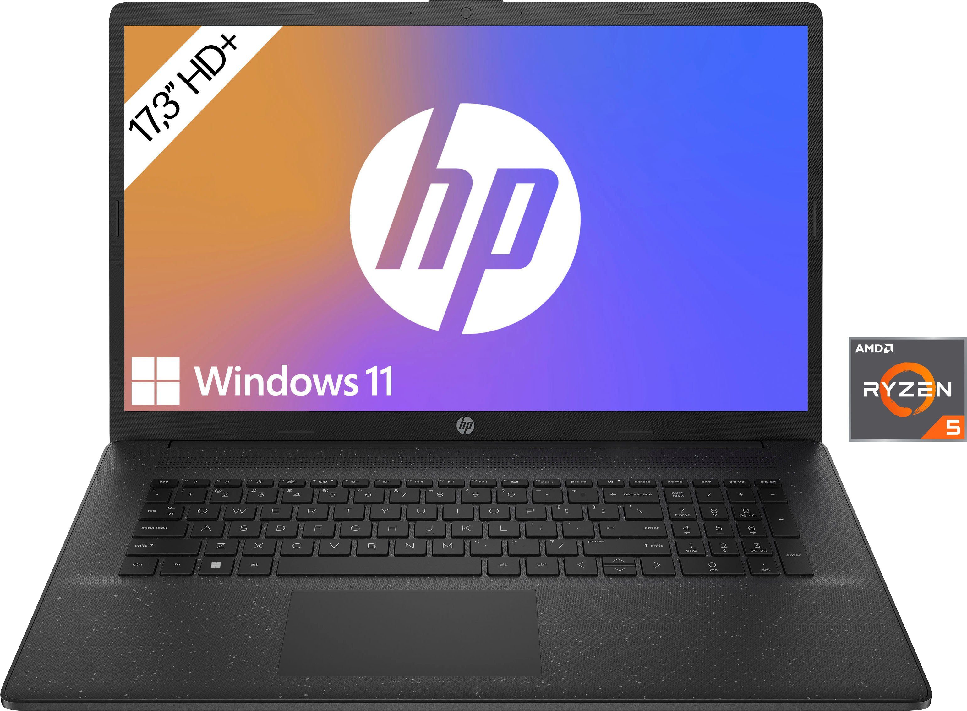 HP 17-cp2255ng Notebook (43,9 cm/17,3 Zoll, AMD Ryzen 5 7520U, Radeon Graphics, 512 GB SSD)