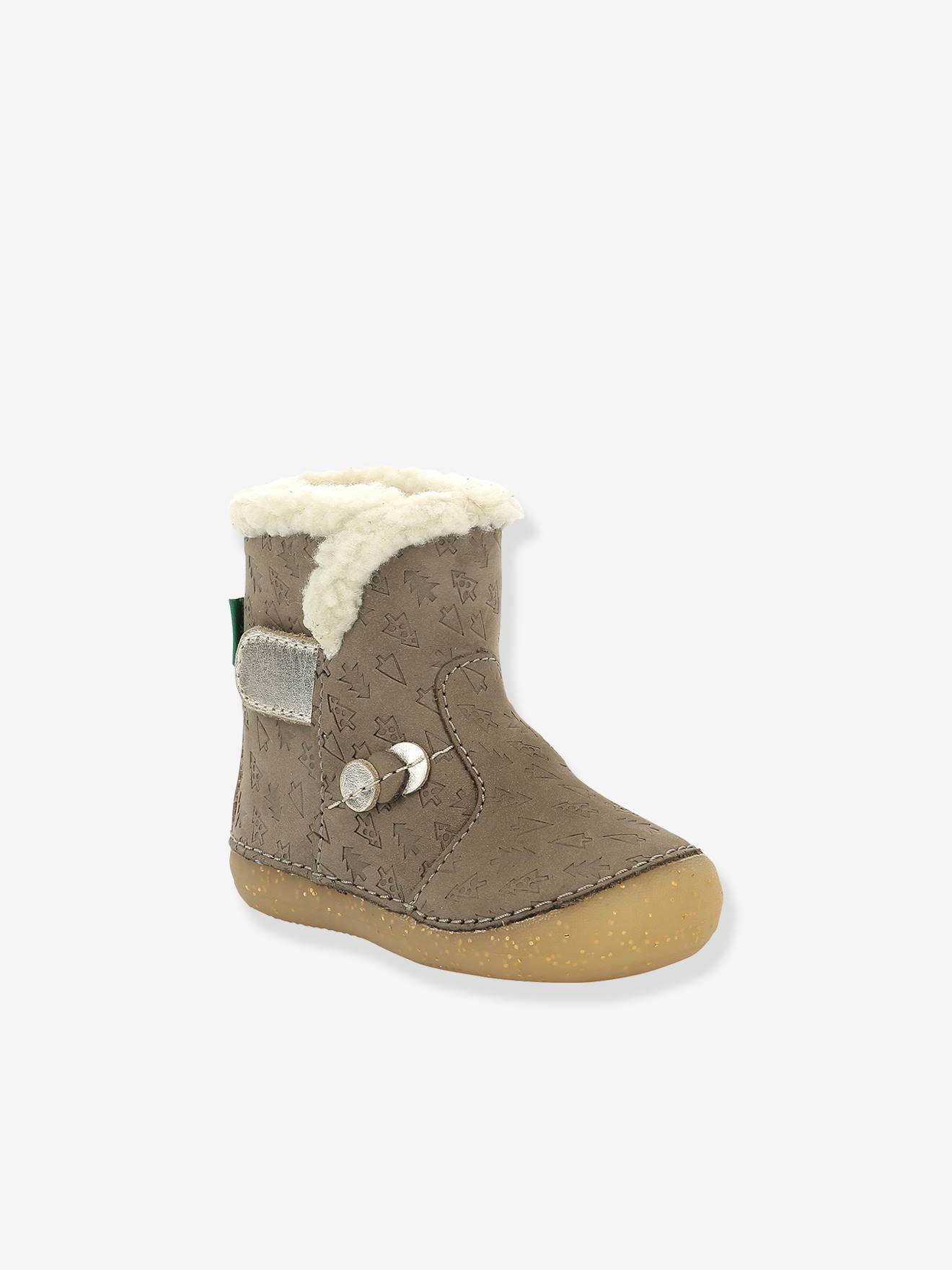 Bottillons fourrés bébé fille So Windy KICKERS® 1ers pas beige