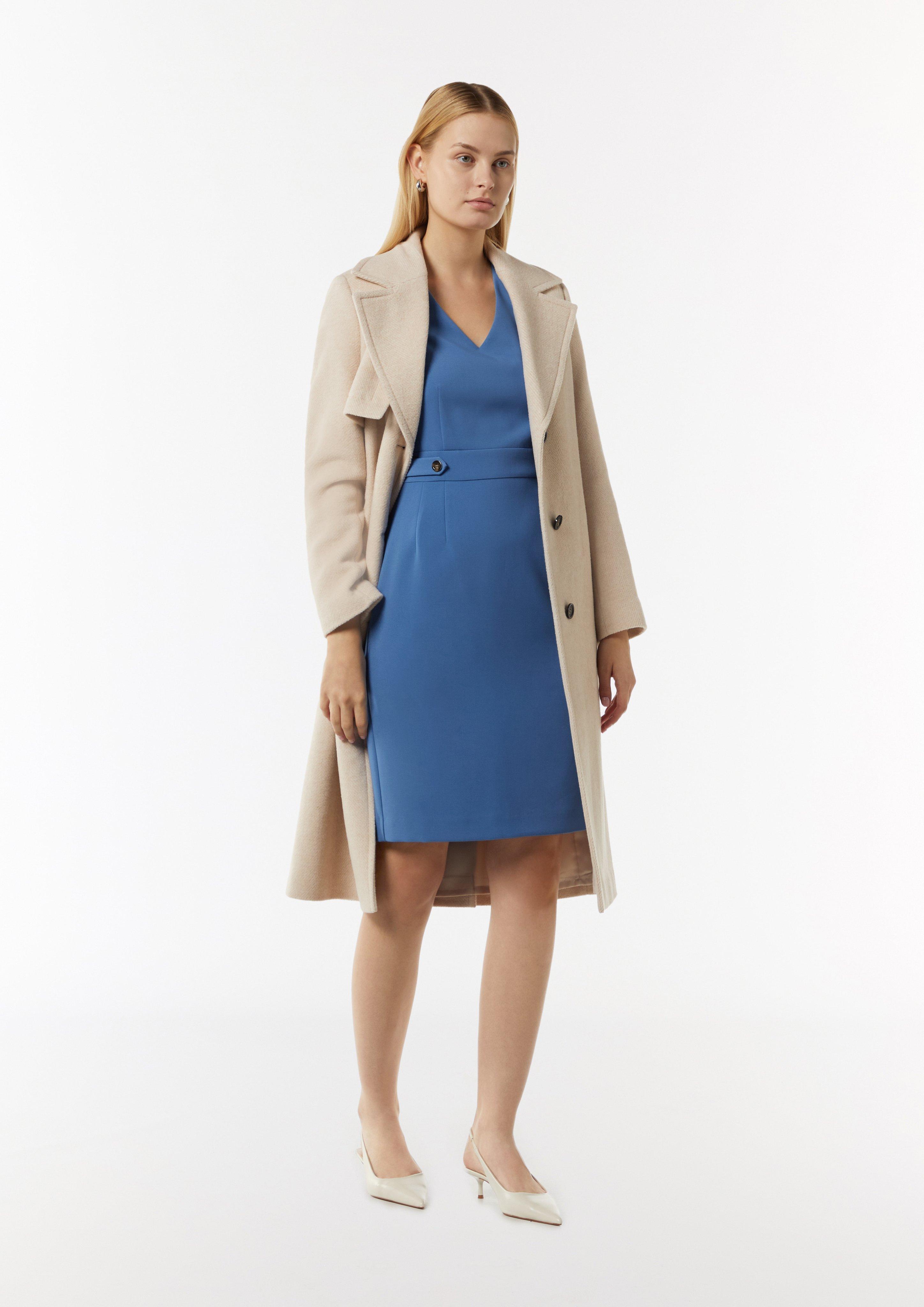 Antailliertes Etuikleid aus Twill - royalblau
