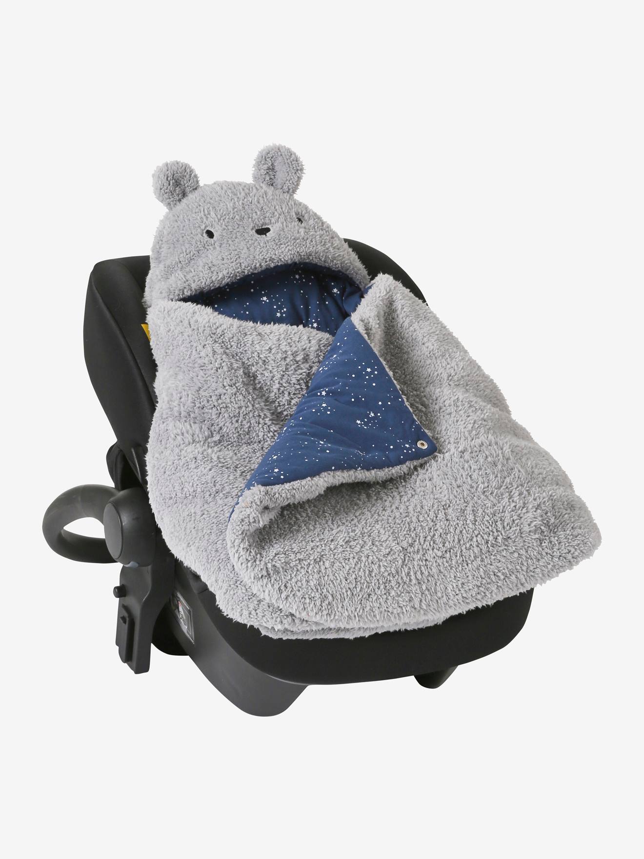 Nid d'ange transformable en peluche Ourson gris souris