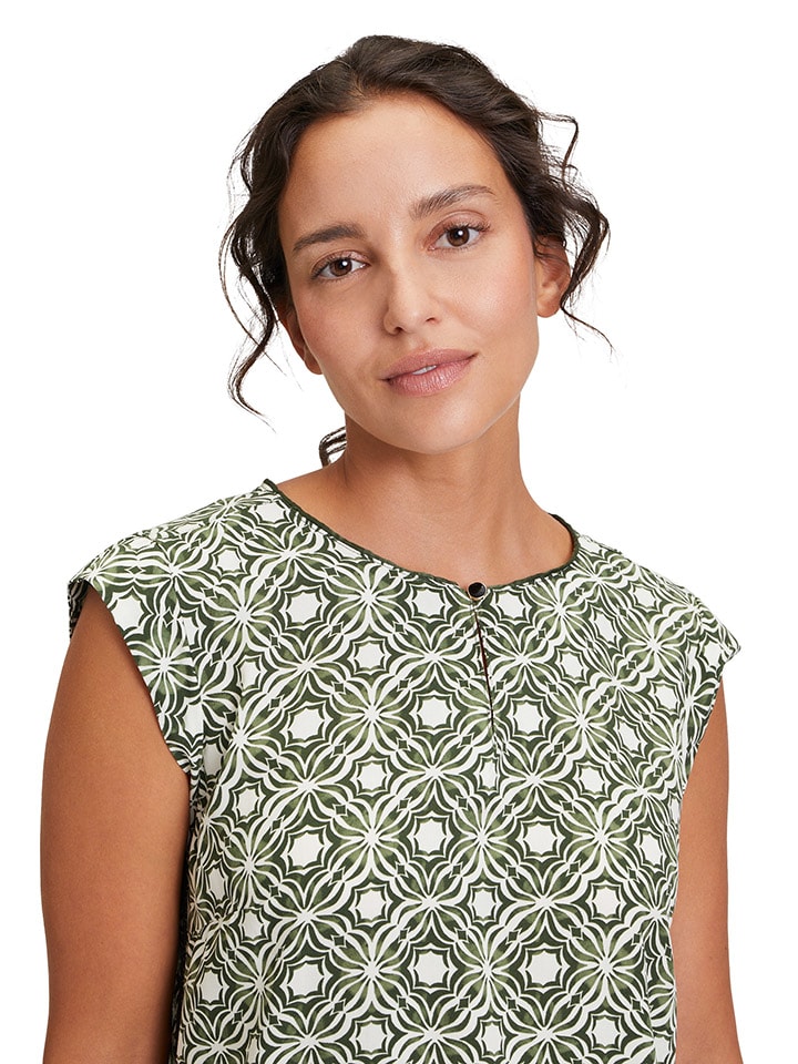 CARTOON Bluse in Weiß/ Khaki günstig kaufen