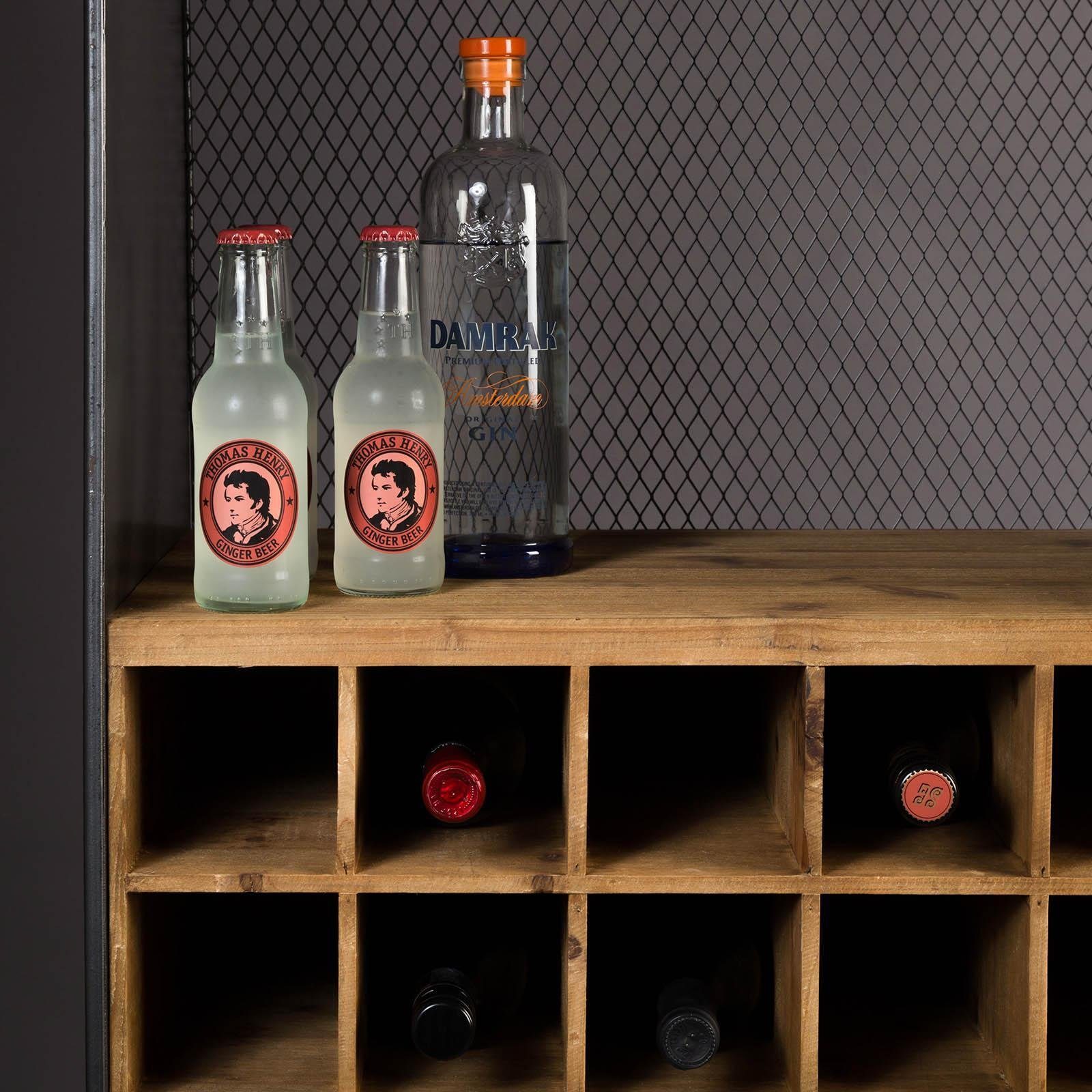 Dutchbone Vitrine DUTCHBONE Barschrank Vino (Packung, 1 Stück DUTCHBONE Barschrank) aus Eisen, Mischholz, Tannenholz, B 56 Zentimeter, H 170 Zentimeter, T 38 Zentimeter