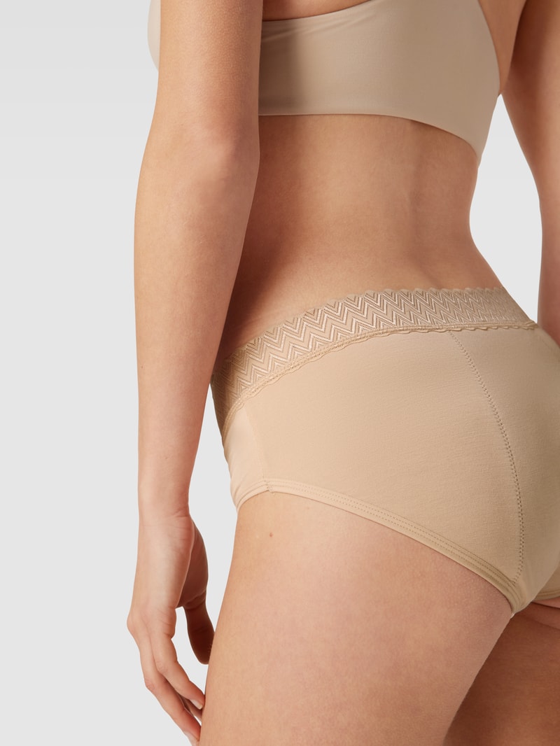 Perioden-Slip mit Zier-Bund in beige