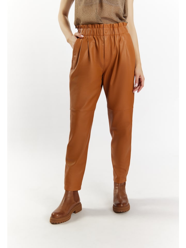DreiMaster Vintage Lederhose in Cognac günstig kaufen