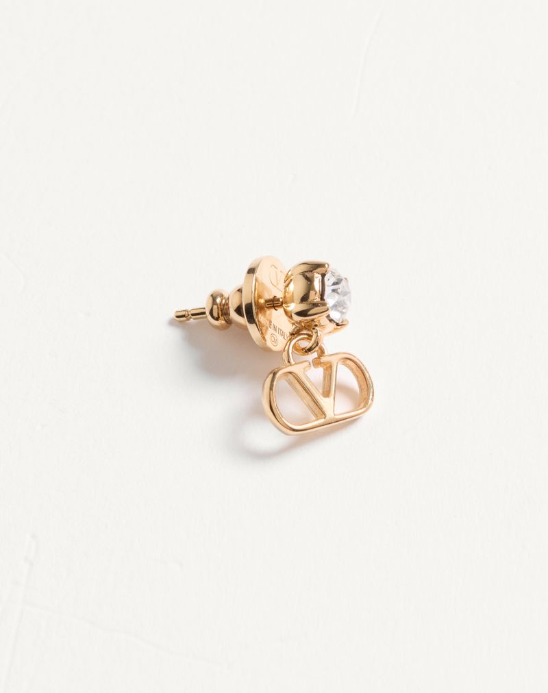 Brincos com a assinatura VLogo em metal e cristais Swarovski®