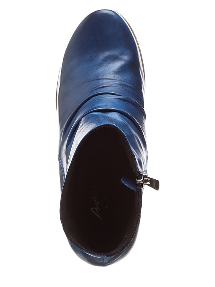 Andrea Conti Leder-Ankle-Boots in Blau günstig kaufen 39