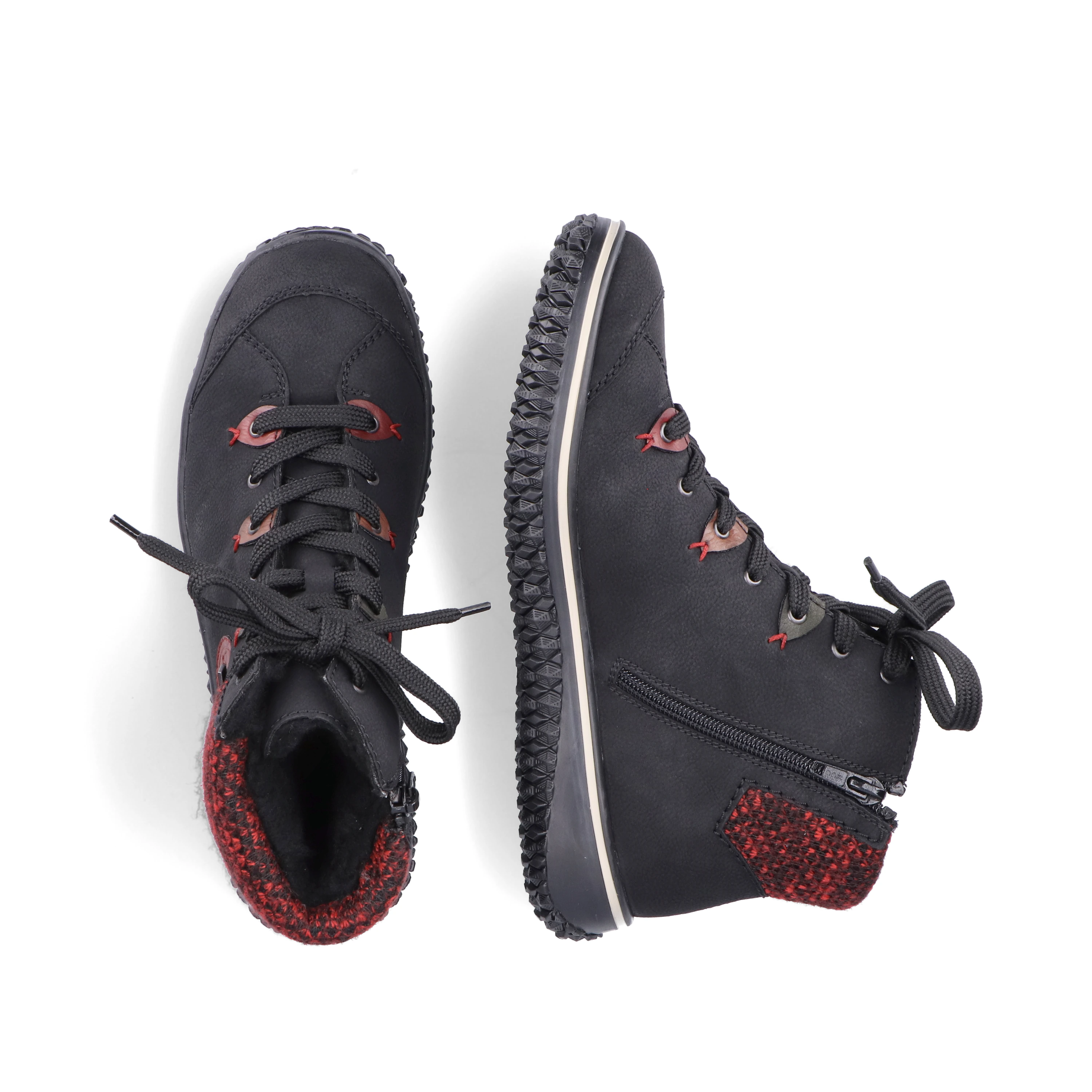 Rieker Damen Schnürschuhe graphitschwarz