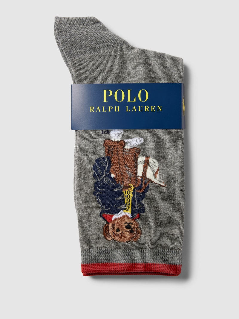 Socken mit Label-Stitching in mittelgrau