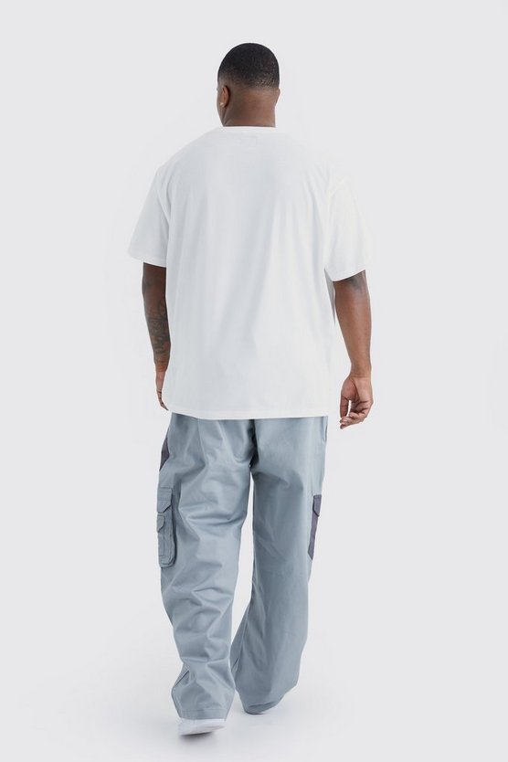 Plus lockere Colorblock Cargo-Hose mit Logo