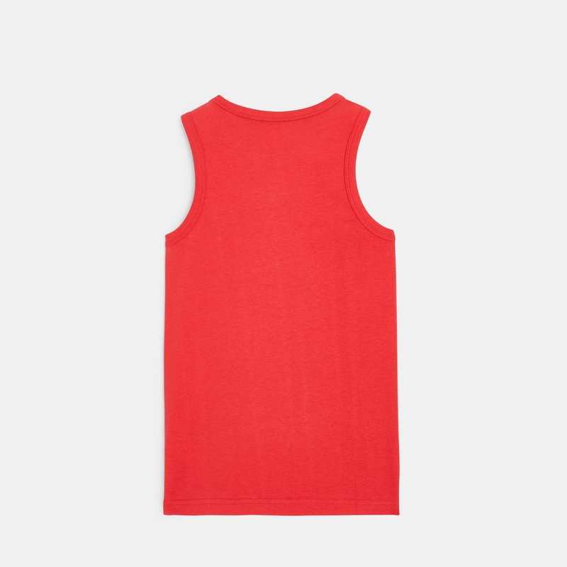 Débardeur uni en coton écoresponsable rouge garçon