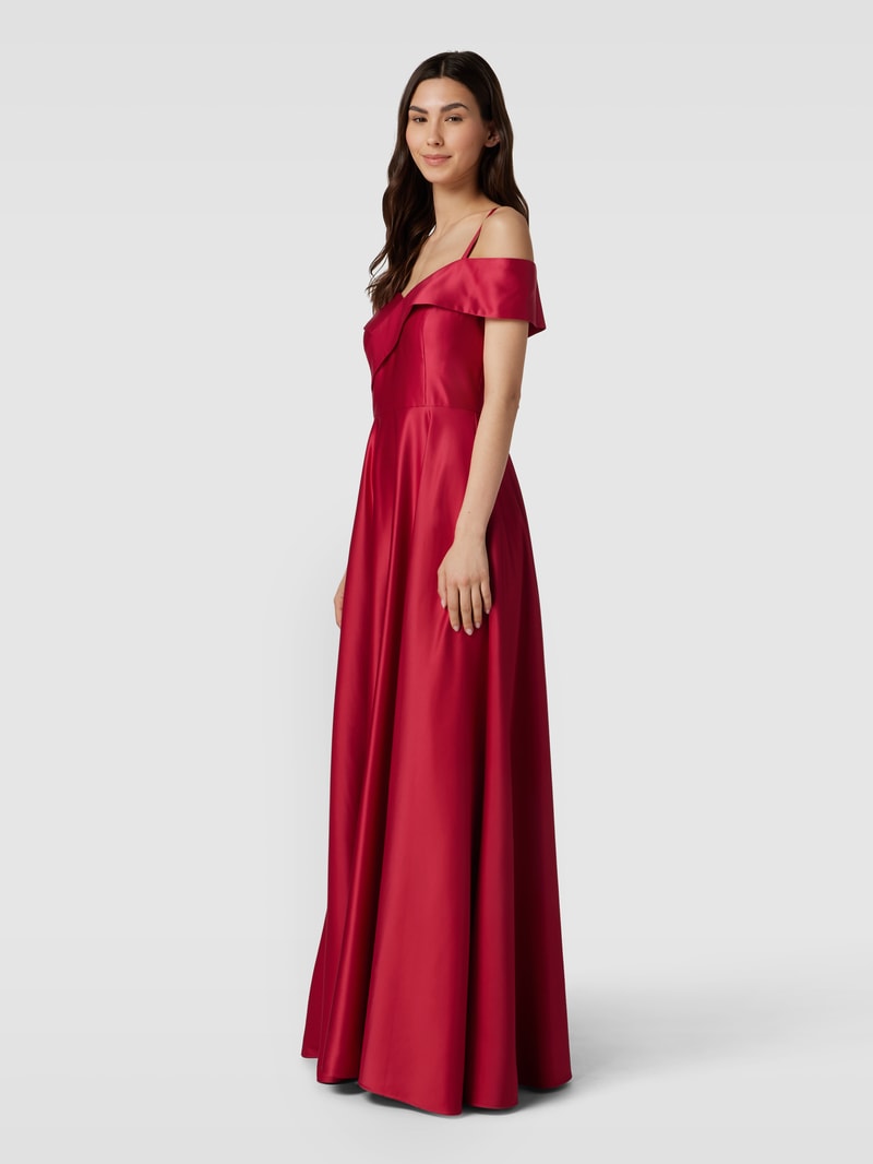 Abendkleid im Off-Shoulder-Look in fuchsia meliert