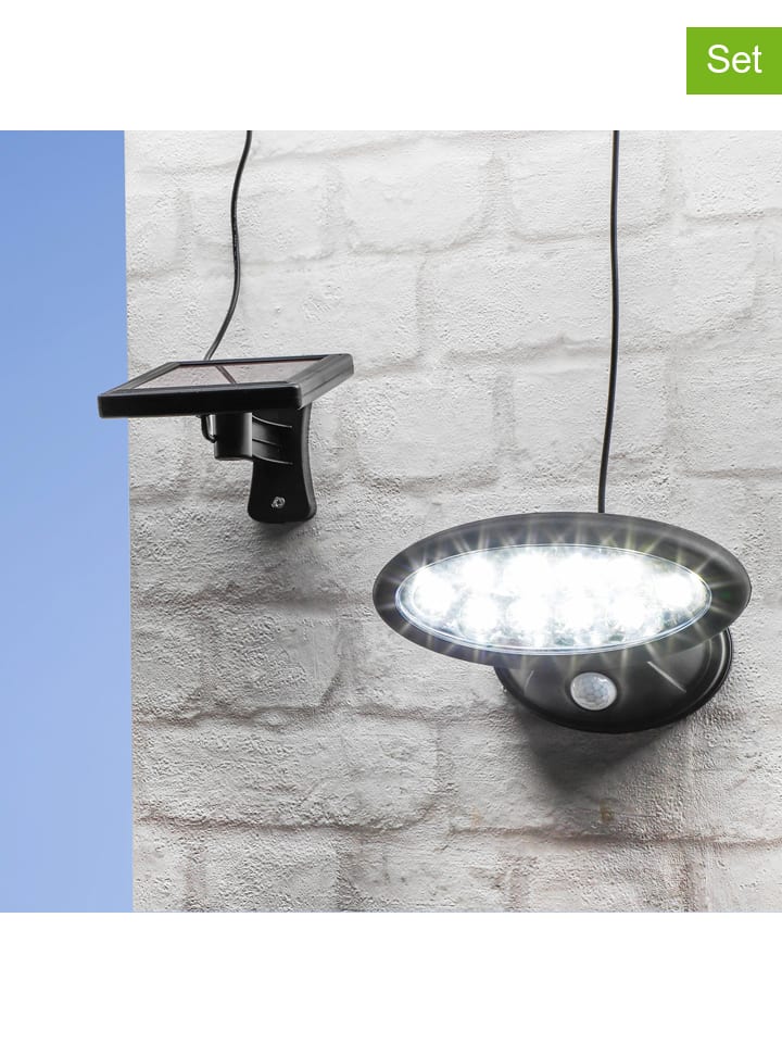 Garden Hero 2er-Set: Solar-Wandleuchten in Schwarz - Ø 8 cm günstig kaufen onesize