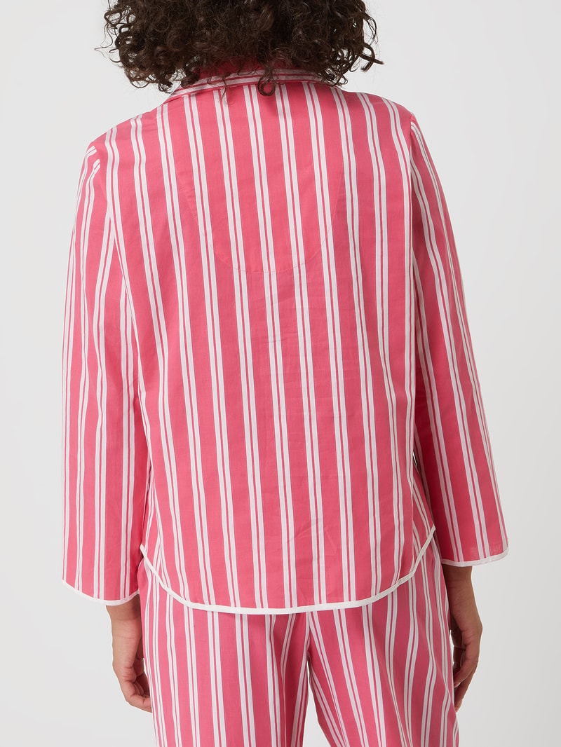 Pyjama-Oberteil mit Reverskragen in pink