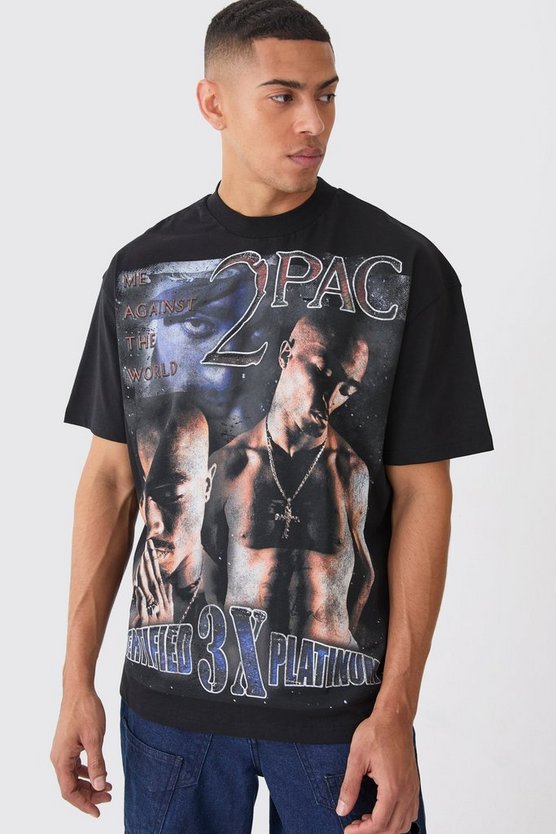 Oversize T-Shirt mit lizenziertem Tupac-Print