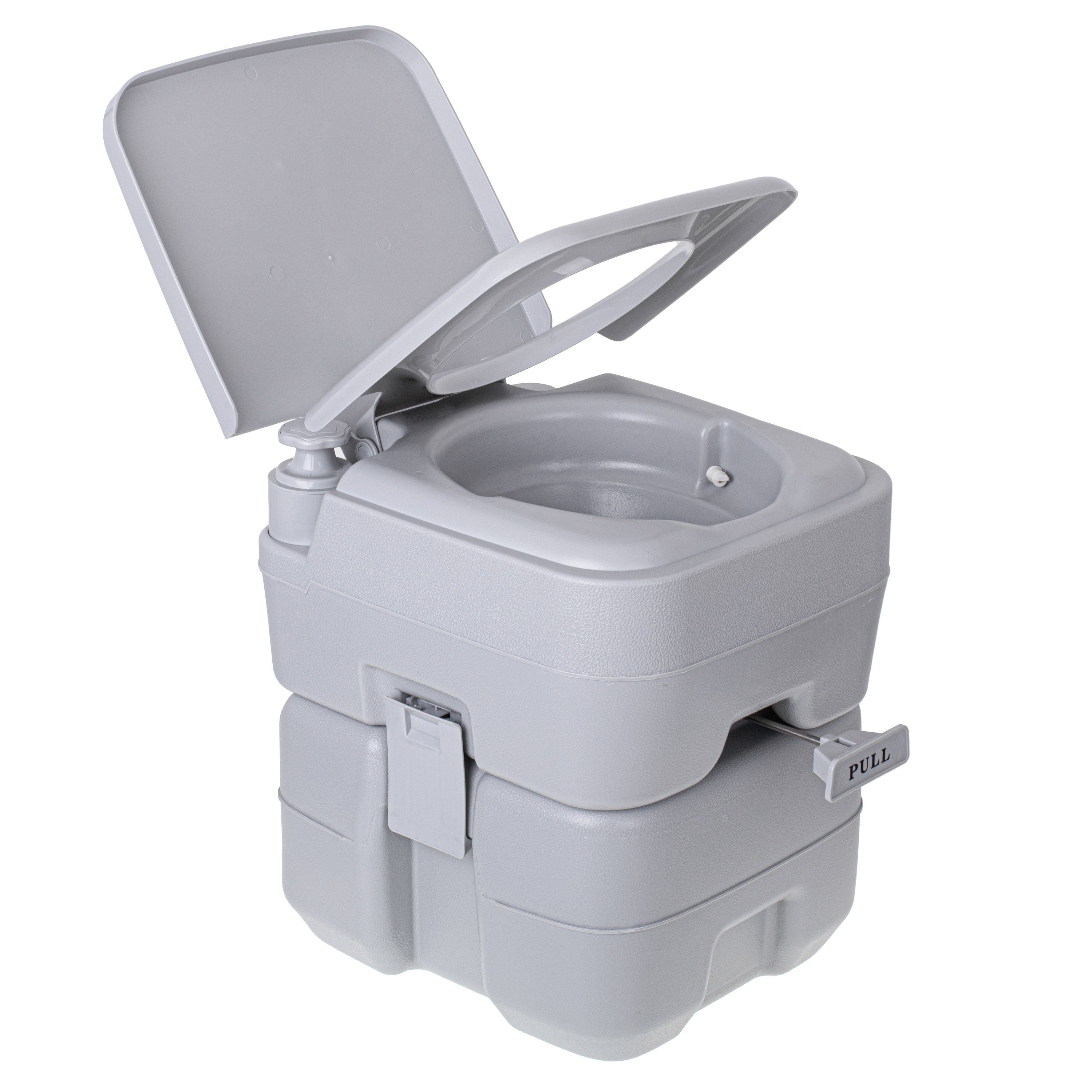 JUNG Campingtoilette CAMRY CR1035 Campingtoilette ohne Chemie 13L Spülwassertank bis 115kg, (ideal auch für die Versorgung Bewegungseinschränkter Personen, Mobiles WC, Toilet für Camping, Festivals, Notfälle, Tragbare Toilette), 20L Behälter mit Stop
