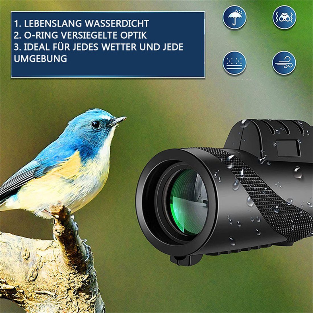 CFYDW Teleskop 80X100 Monokulare für Erwachsene, Lupenbrille für Vogelbeobachtung