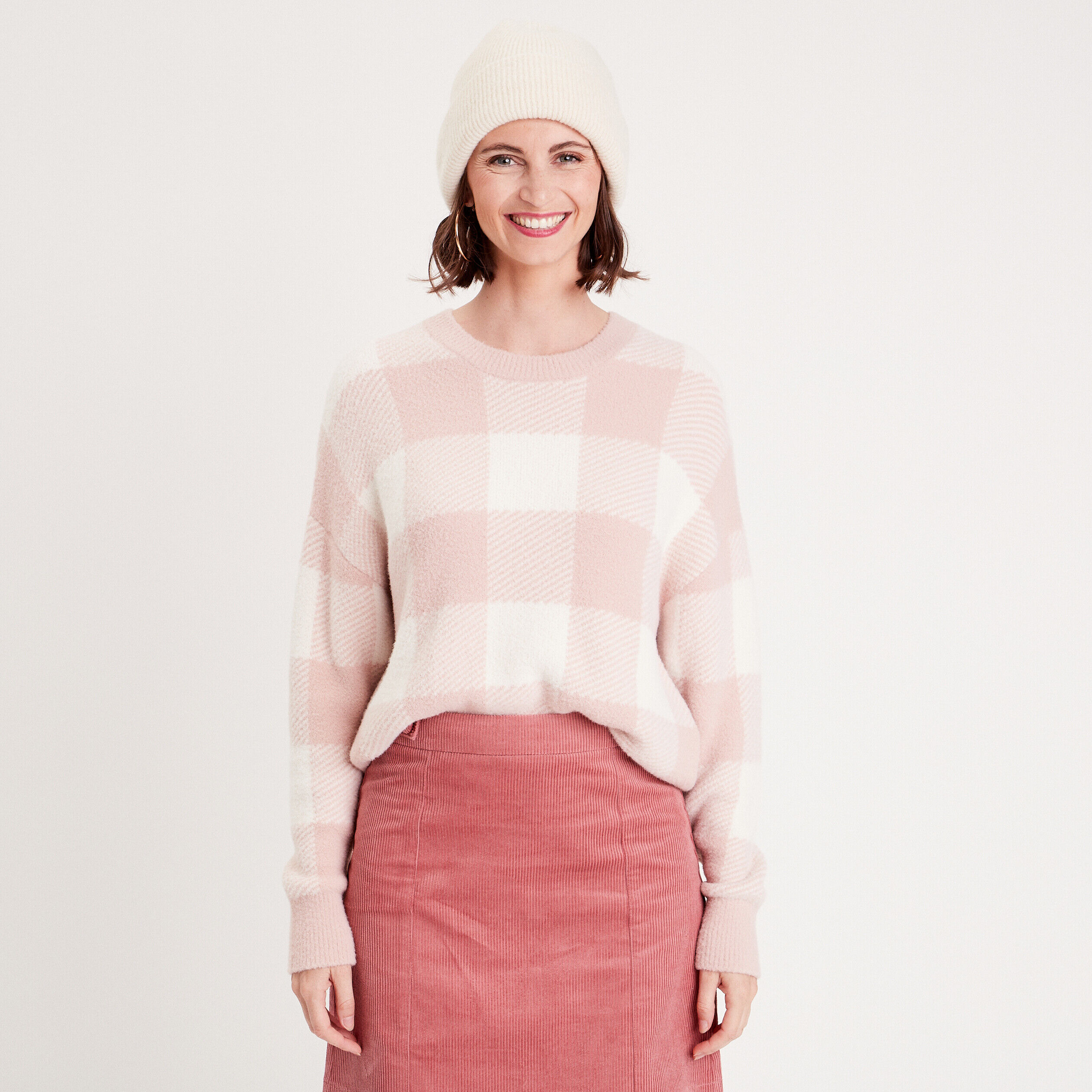 Pull col rond rose femme | Cache Cache
