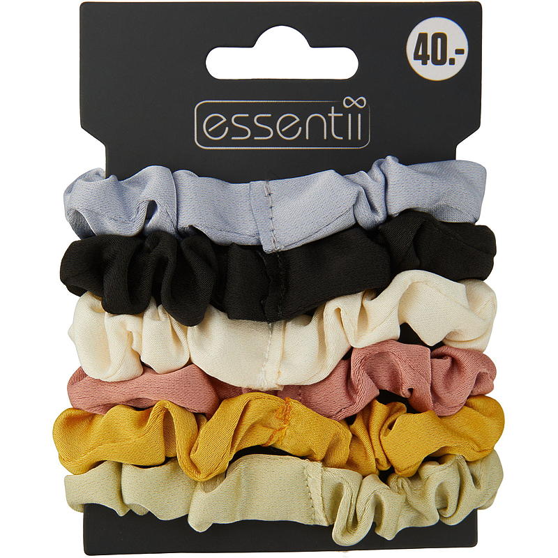 Essentii Hårstrikk 6-pk schrunchie