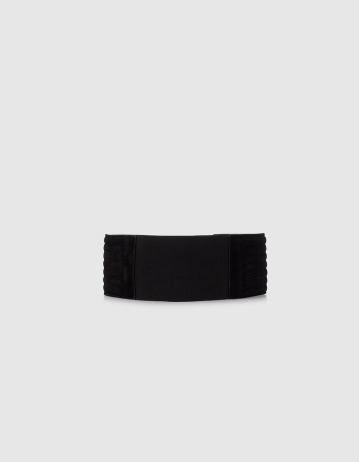 Large ceinture noire cuir velours spécial robe Femme