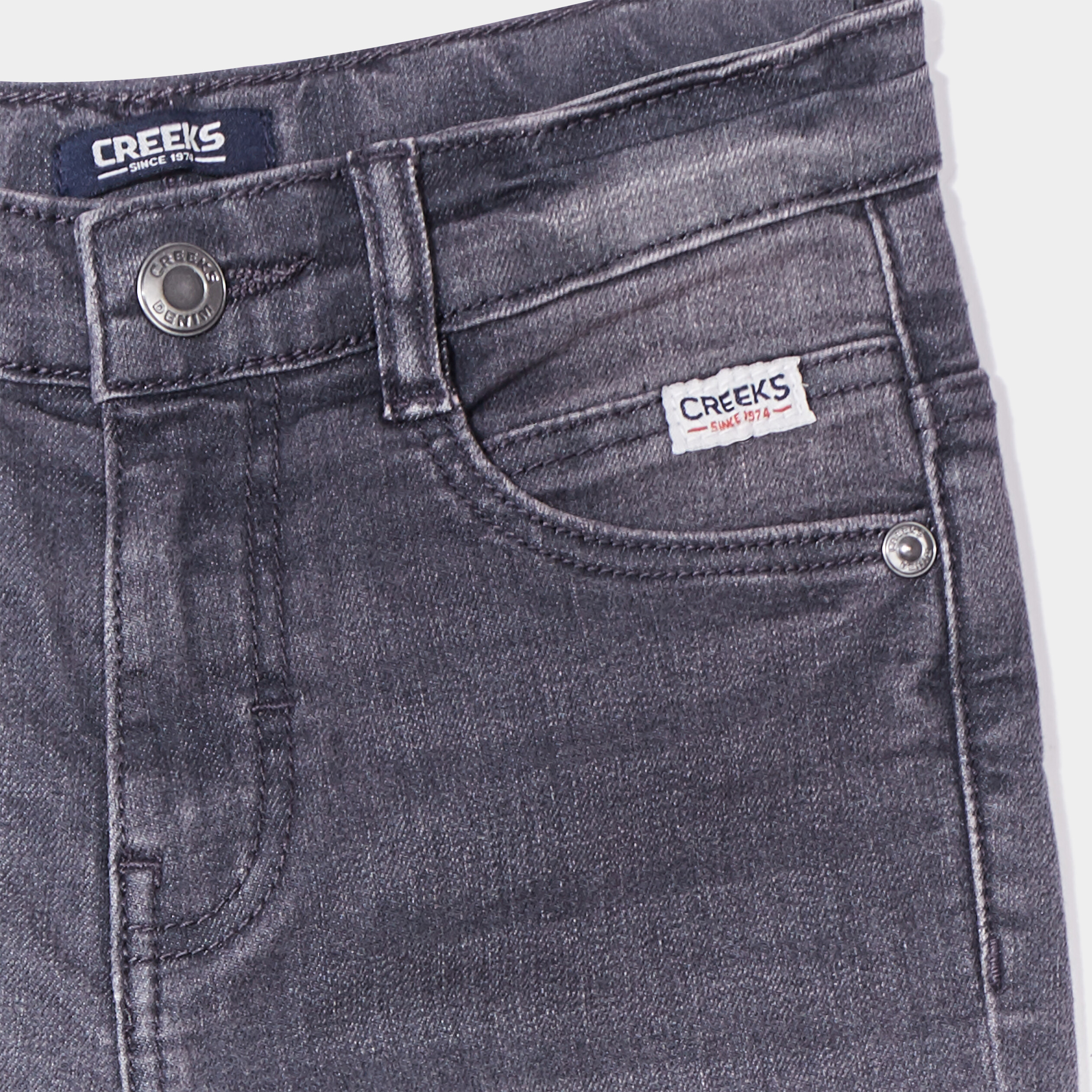 Jeans skinny taille ajustable Creeks denim gris garçon | La Halle