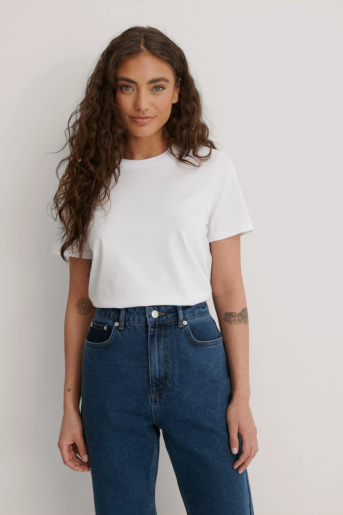 Rundhals T-Shirt aus Baumwolle