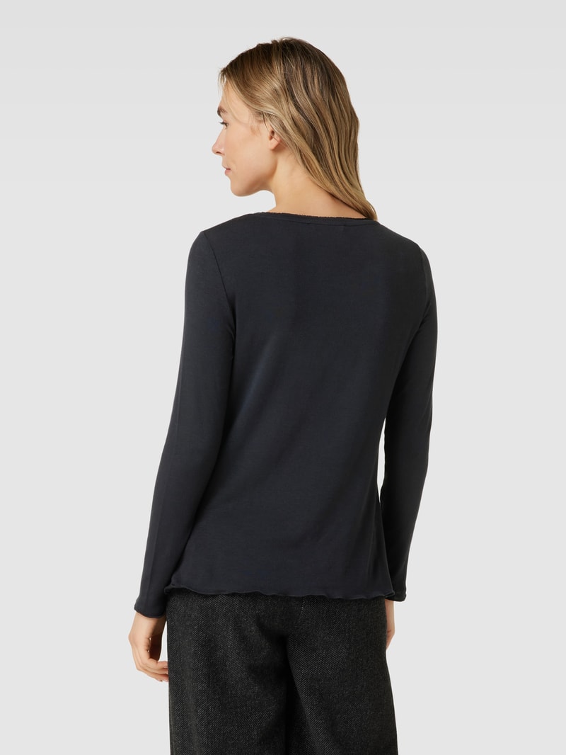 Longsleeve mit Label-Detail in black